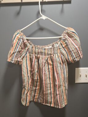 Striped Smocked Boho Top